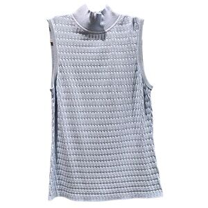 St. John Light Gray Sleeveless Knit Top